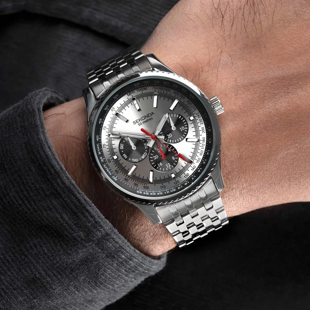 Sekonda Maverick Pilot Aviator Mens Bracelet Watch 30039