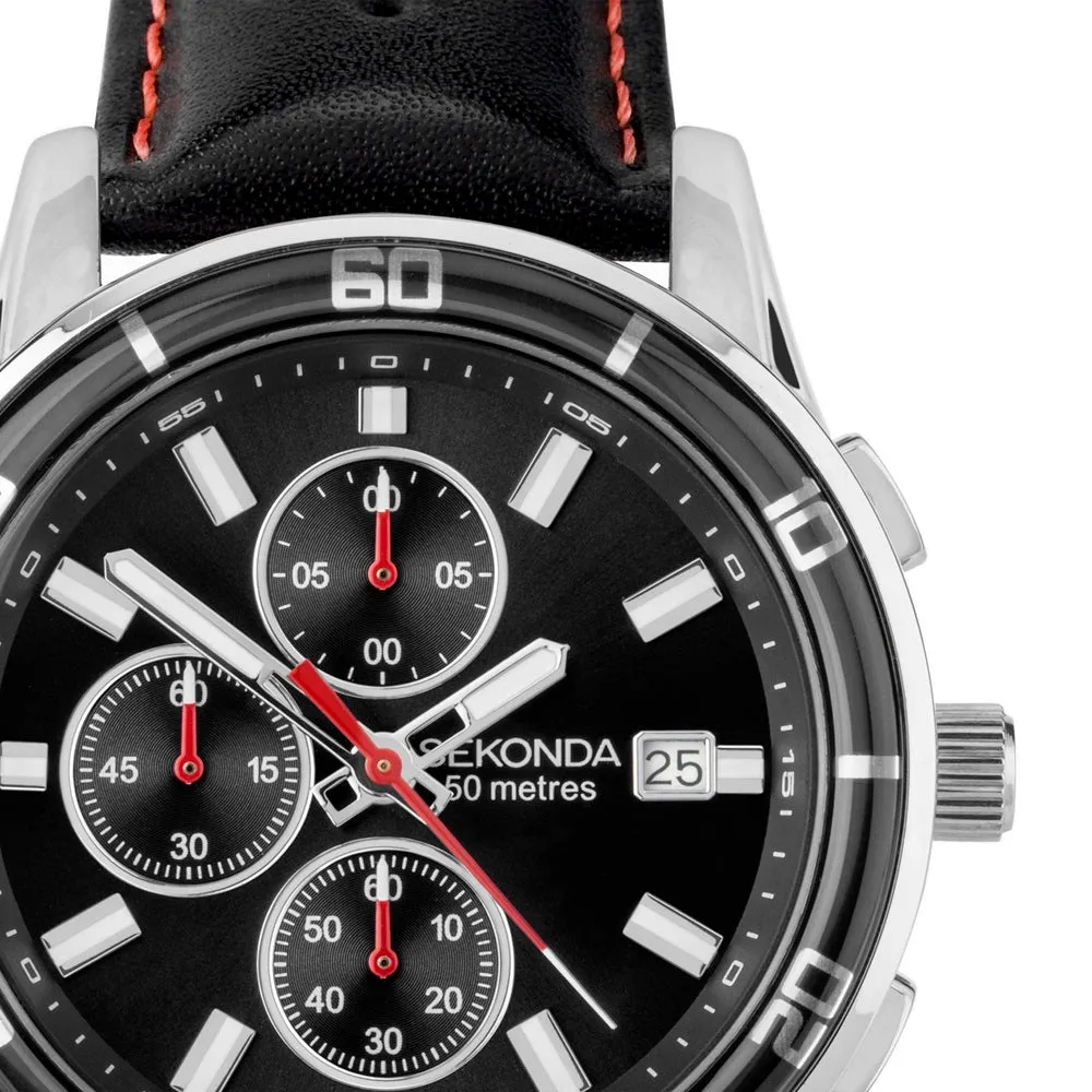 Sekonda Midnight Sports Chronograph Mens Watch Black Dial 30206