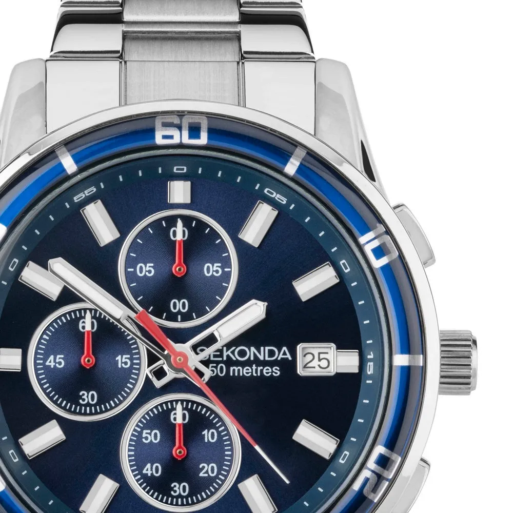 Sekonda Midnight Sports Chronograph Mens Watch Blue Dial 30207