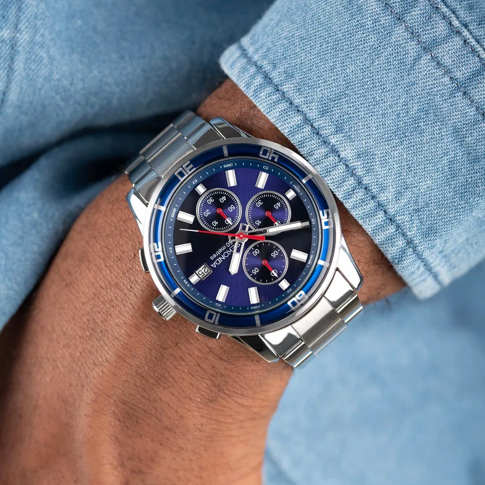 Sekonda Midnight Sports Chronograph Mens Watch Blue Dial 30207