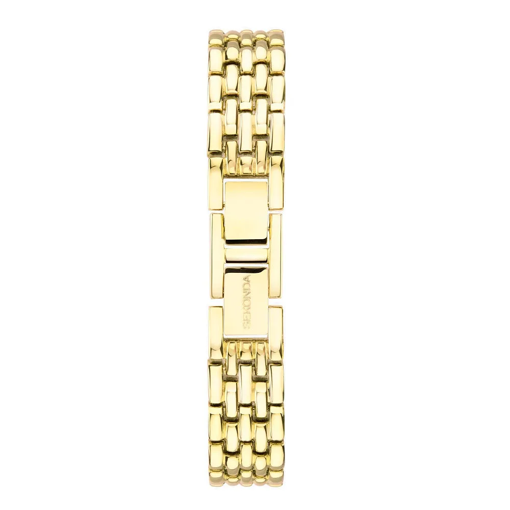 Sekonda Monica Crystal Bezel Ladies Watch Gold Plated Bracelet 40642