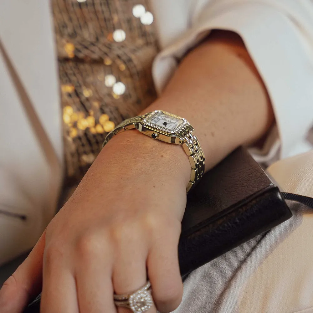 Sekonda Monica Crystal Bezel Ladies Watch Gold Plated Bracelet 40642