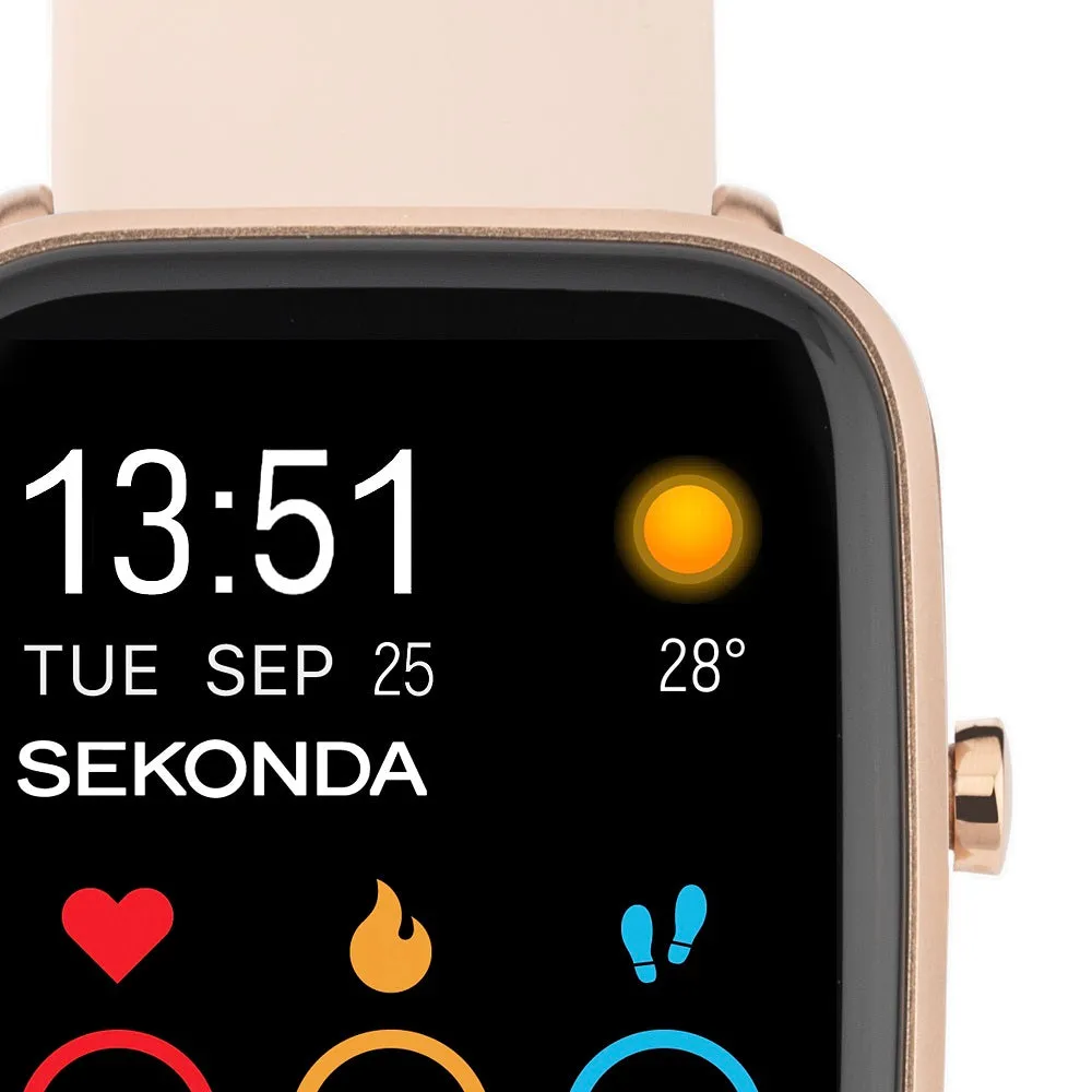 Sekonda Motion Plus Smart Watch Rose Gold Case Pink Silicone Strap 30224