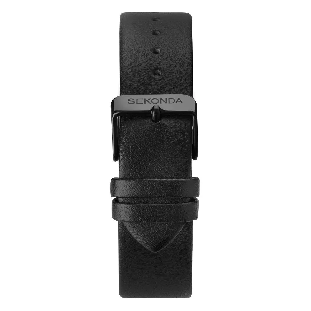Sekonda Nordic Leather Strap Mens Watch Black Dial 1941