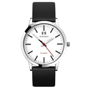Sekonda Nordic Leather Strap Mens Watch White Dial 1939