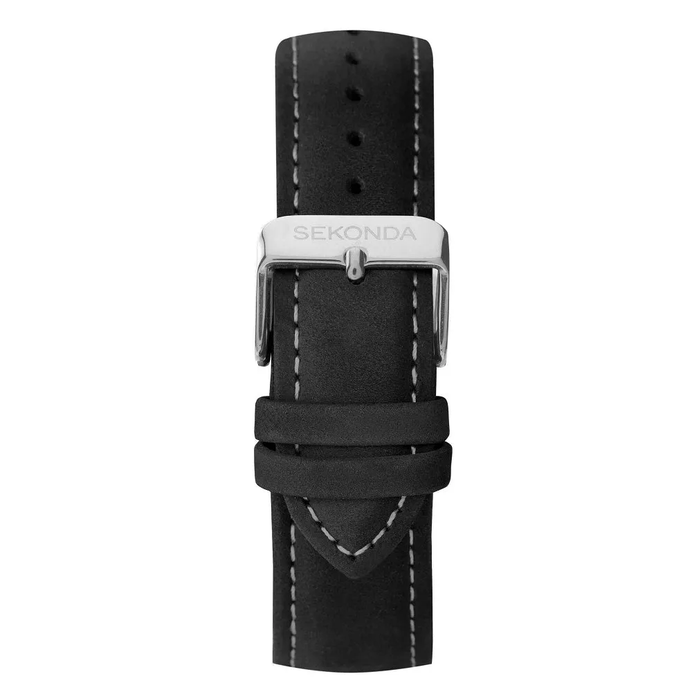 Sekonda Pilot Airborne Chronograph Black Strap Mens Watch 30028