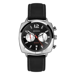 Sekonda Pilot Airborne Chronograph Black Strap Mens Watch 30028