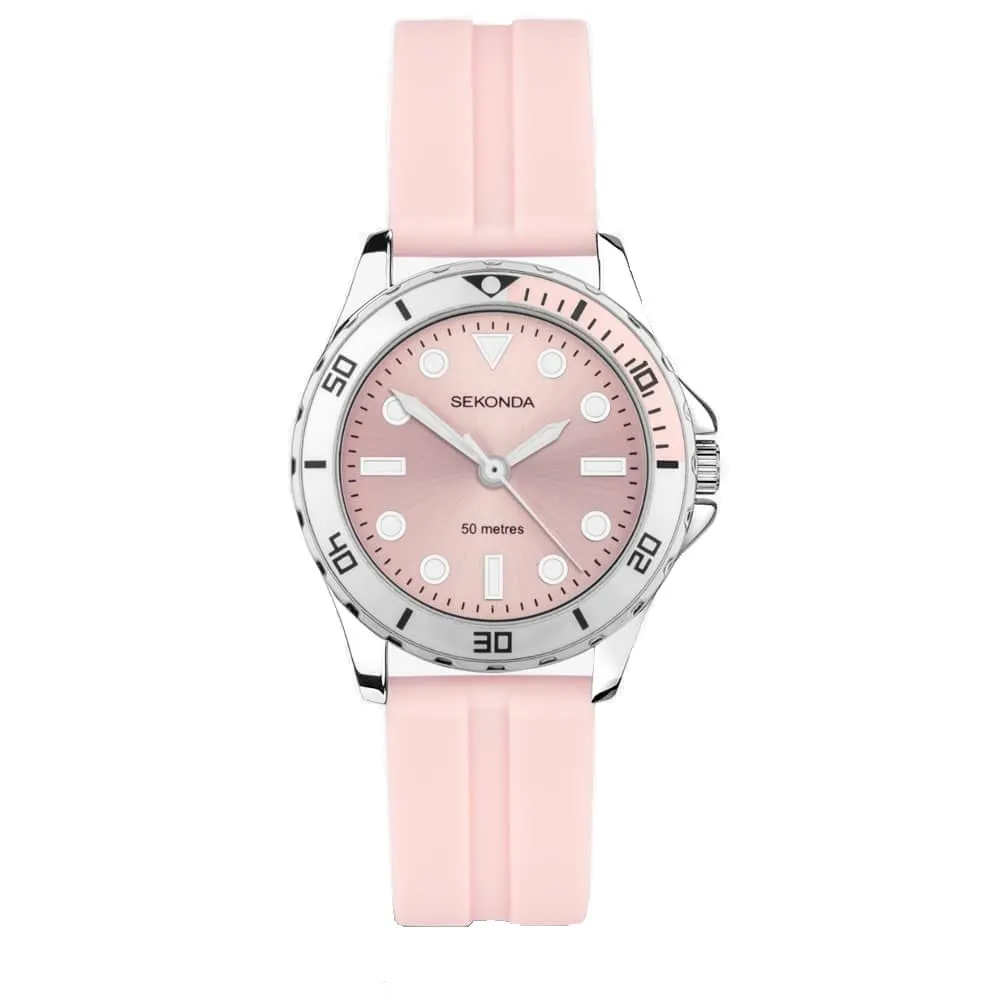 Sekonda Pink Silicone Strap Ladies Watch 40569