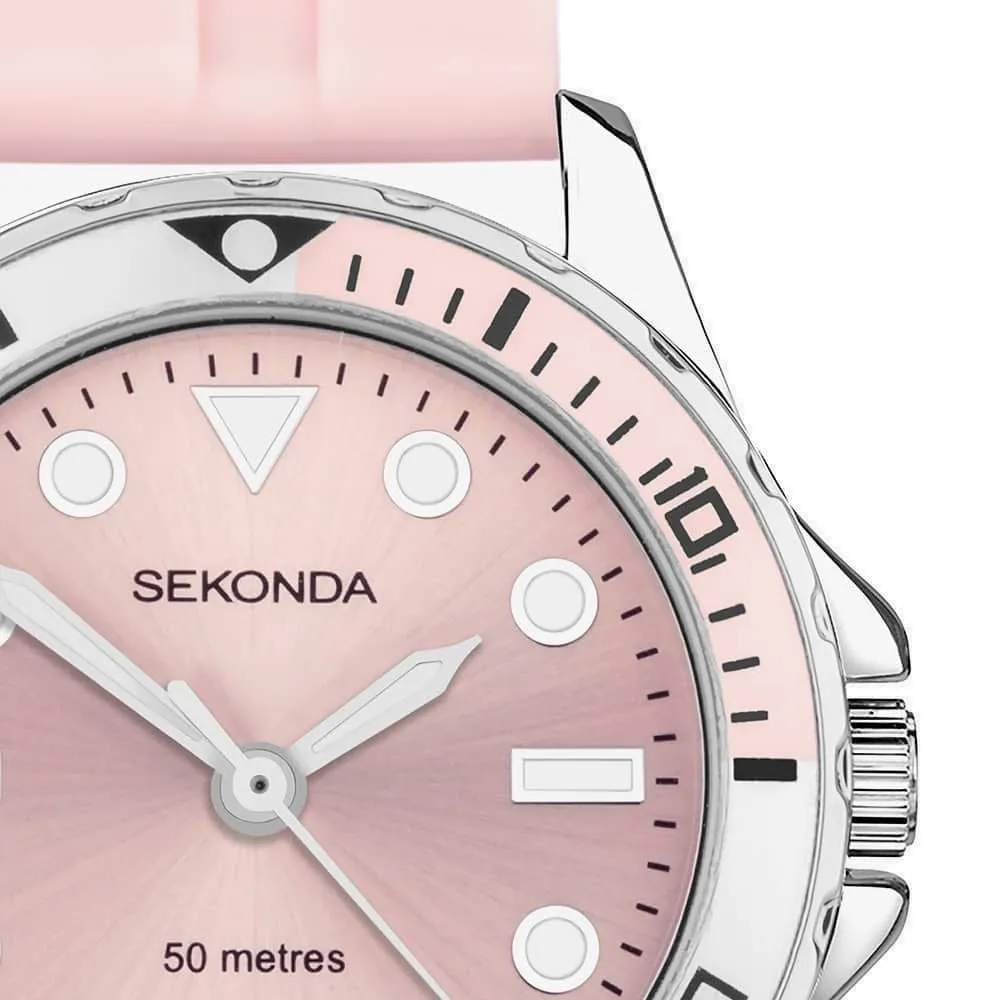 Sekonda Pink Silicone Strap Ladies Watch 40569