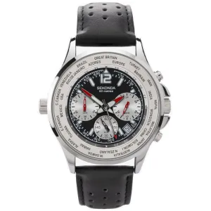 Sekonda Sports Dual And World Time Men's Strap Watch Black 1842