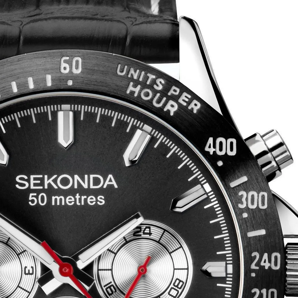 Sekonda Sports Dual Time Mens Watch Black Dial 1648