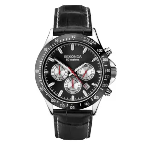Sekonda Sports Dual Time Mens Watch Black Dial 1648
