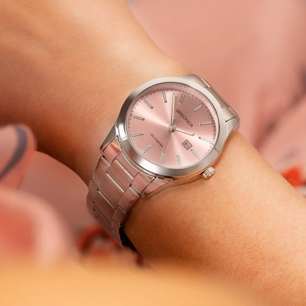 Sekonda Taylor Classic Pink Dial Ladies Watch 40398