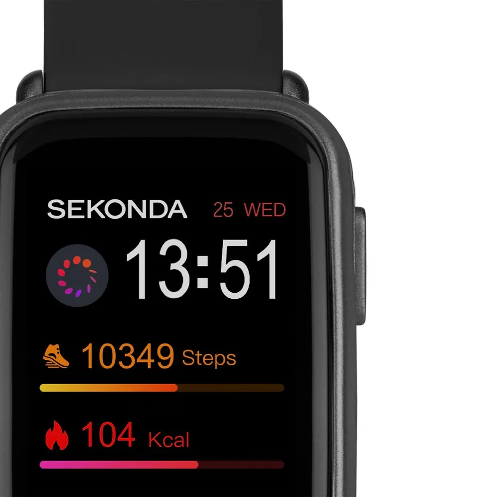 Sekonda Track Smart Watch Black Case and Silicone Strap 30171