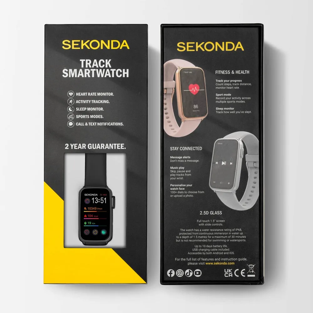 Sekonda Track Smart Watch Black Case and Silicone Strap 30171