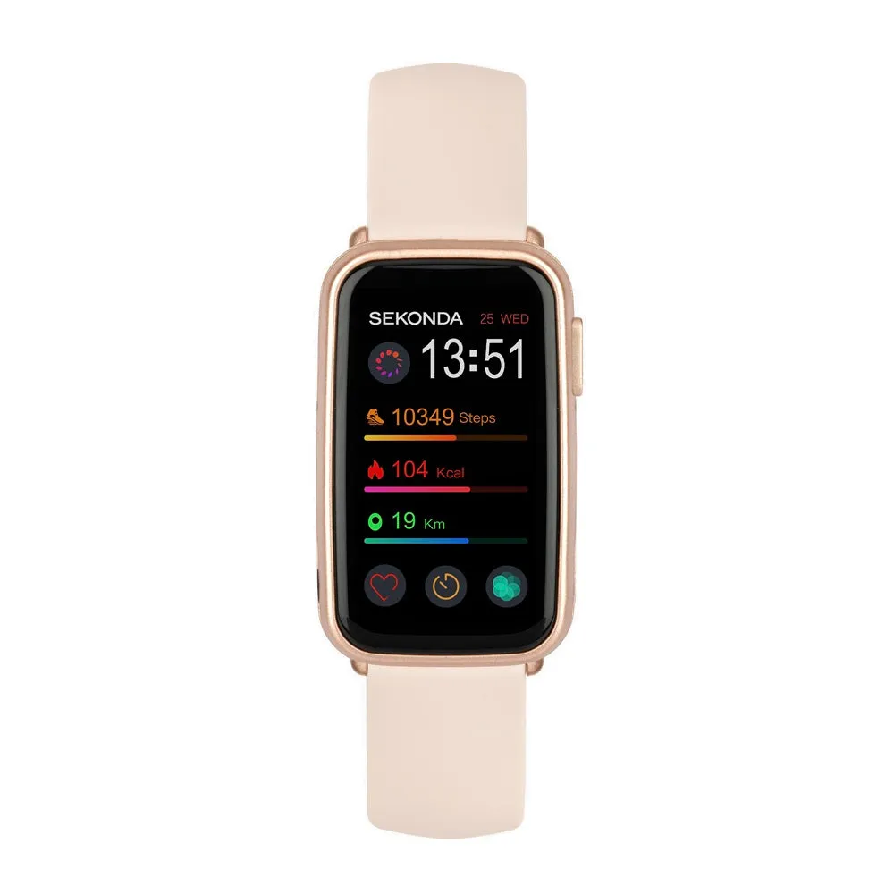 Sekonda Track Smart Watch Rose Gold Case Pink Silicone Strap 30170