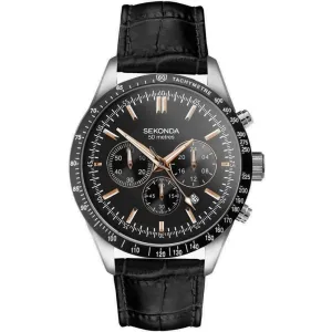 Sekonda Velocity Sports Chronograph Men's Strap Watch Black Dial 30017