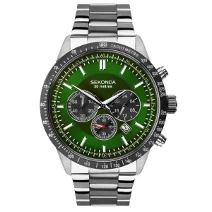 Sekonda Velocity Sports Chronograph Men's Watch Green Dial 1913