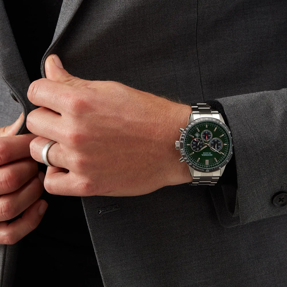 Sekonda Velocity Sports Chronograph Men's Watch Green Dial 1913