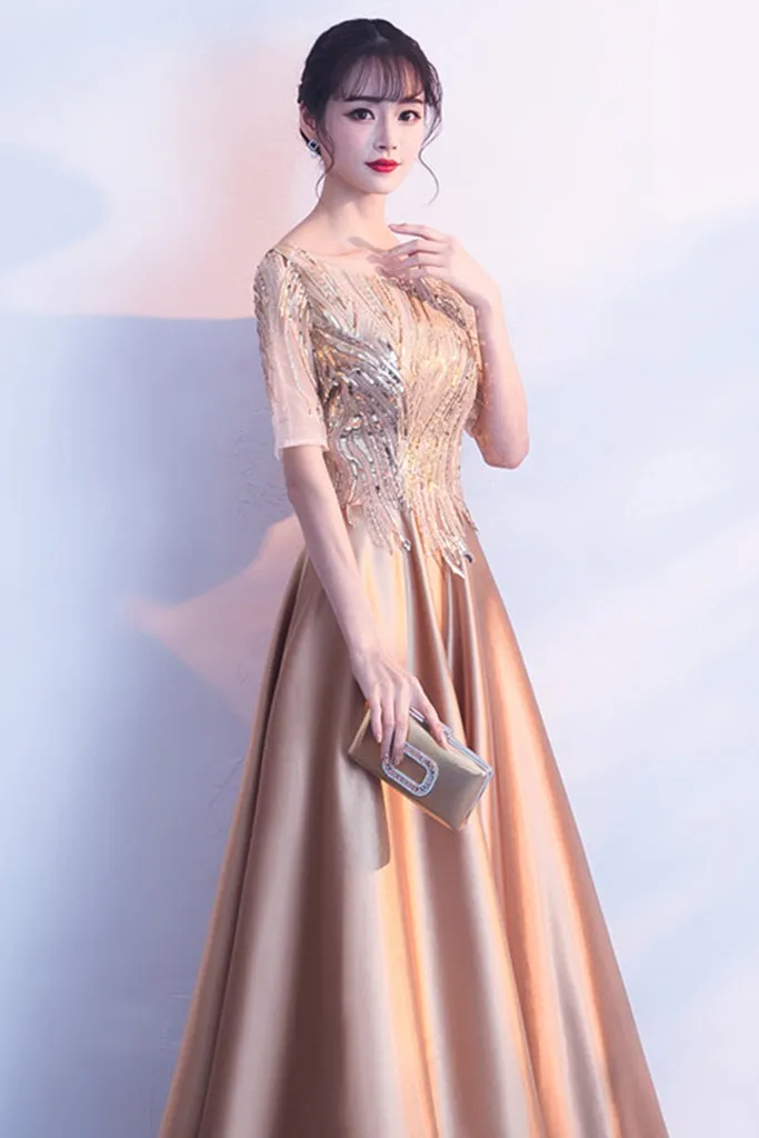 Selling Fast HALF SLEEVE SEQUIN MAXI FORMAL DRESS  Limited Release!