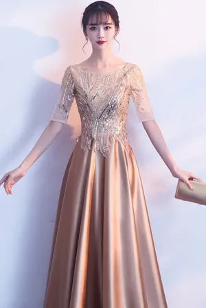 Selling Fast HALF SLEEVE SEQUIN MAXI FORMAL DRESS  Limited Release!