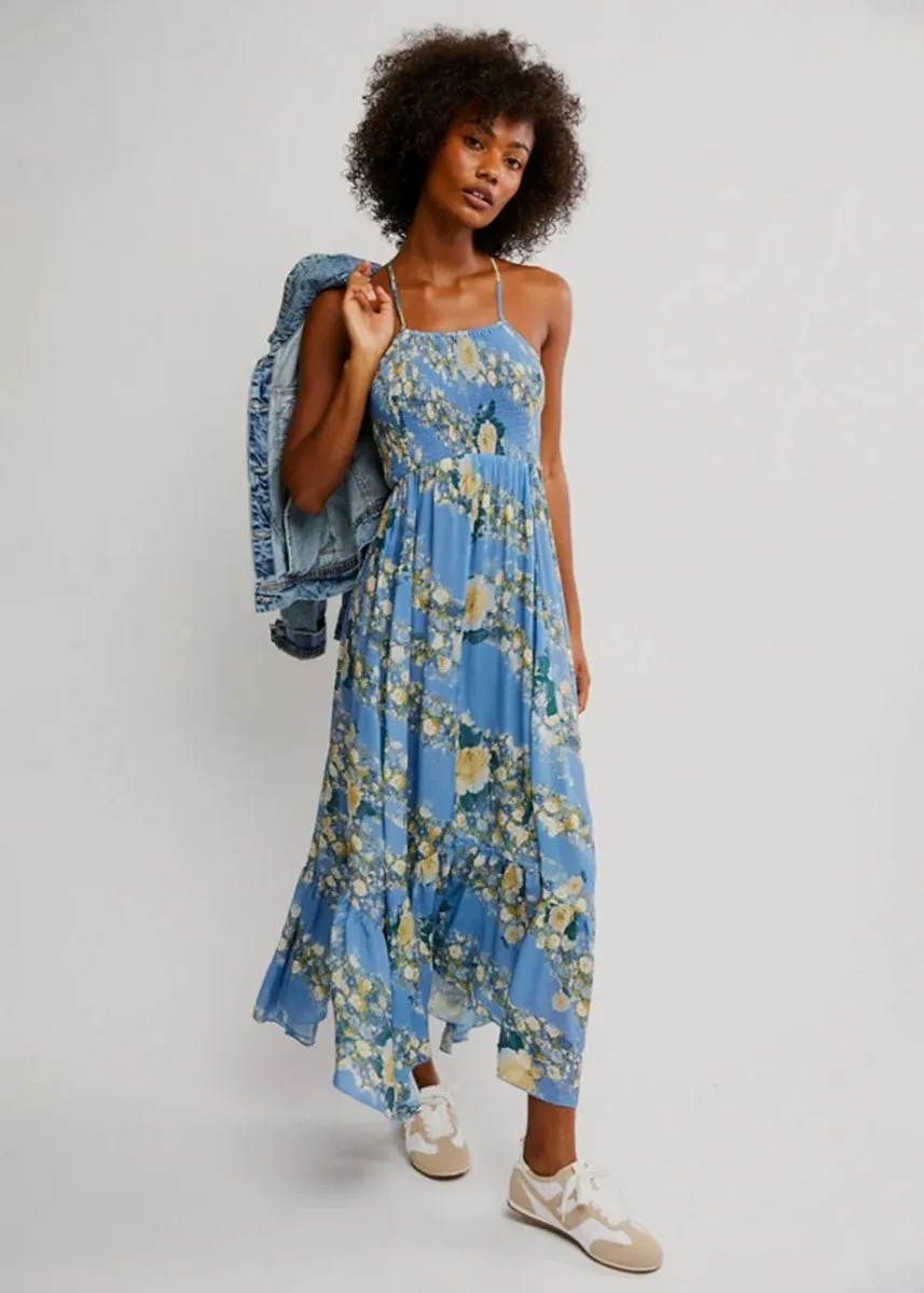Selling Fast Heat Wave Printed Maxi - Allue Blue Combo  Last Chance!