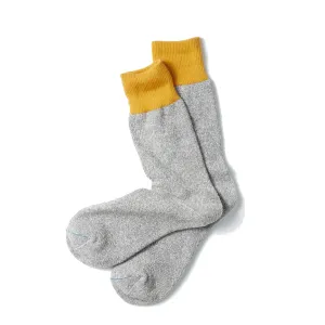Selling Fast Rototo Double Face Crew Sock Dark Yellow / Grey  Limited Stock!