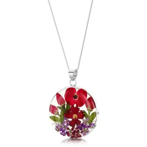 Shrieking Violet Real Flower Bohemia Silver Pendant PRP06
