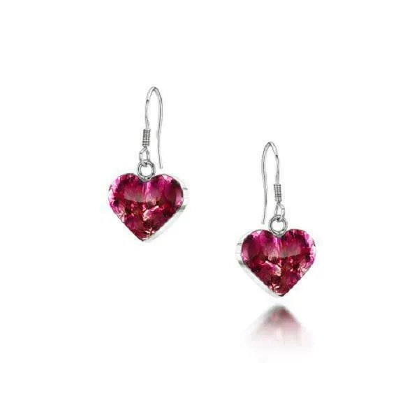 Shrieking Violet Real Flower Heather Silver Drop Earrings HE04