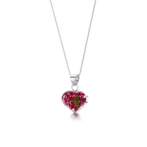 Shrieking Violet Real Flower Heather Silver Pendant HP04