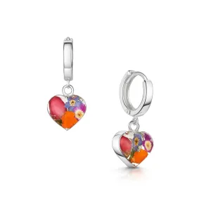 Shrieking Violet Real Flower Huggie Earrings MEH12