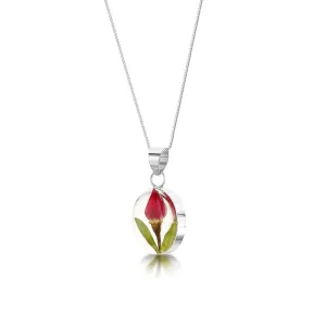 Shrieking Violet Real Flower Rose Silver Pendant RP04