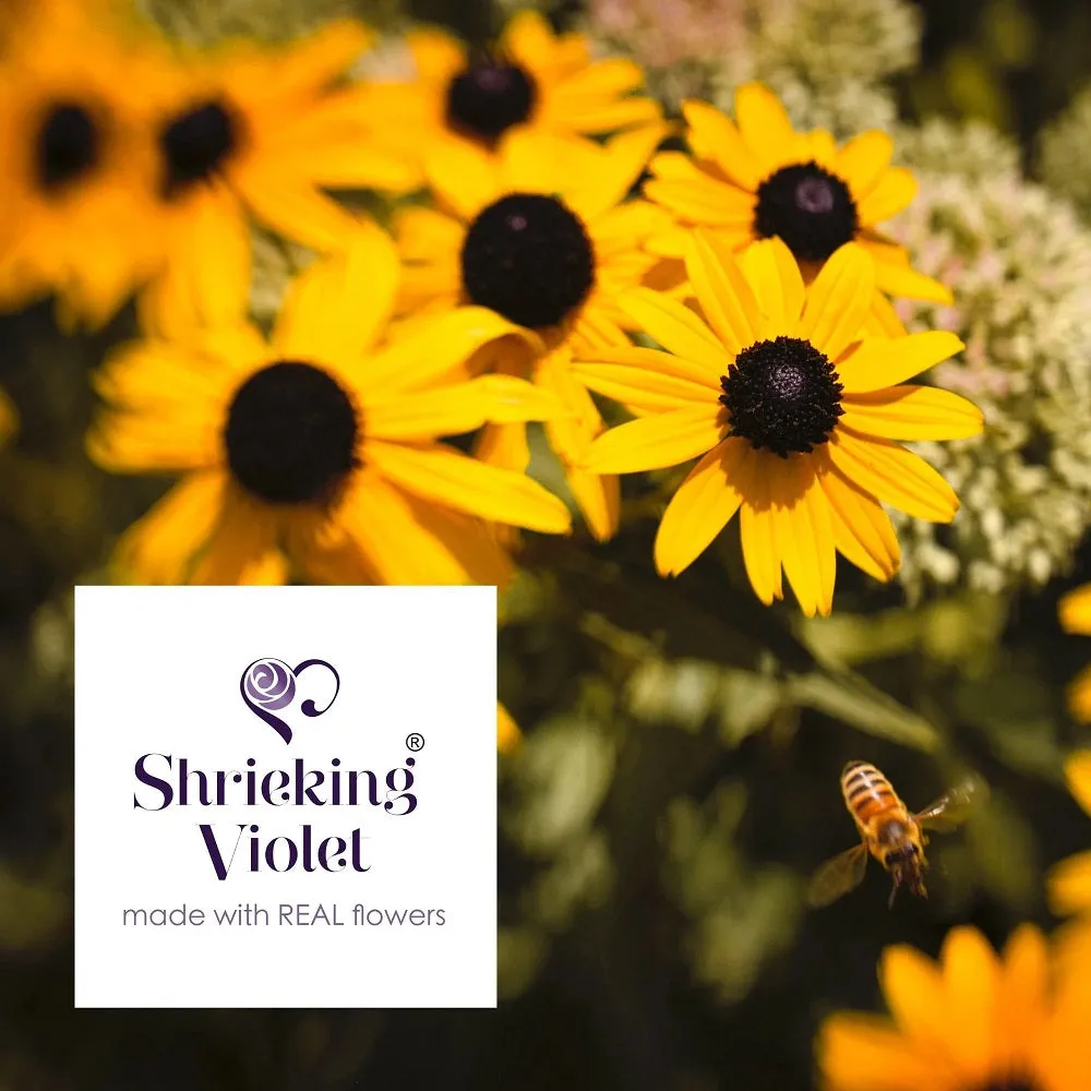 Shrieking Violet Real Flower Sunflower Silver Ring SRA-01