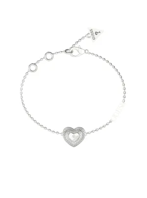 Silver Amami Crystal Heart Bracelet Guess