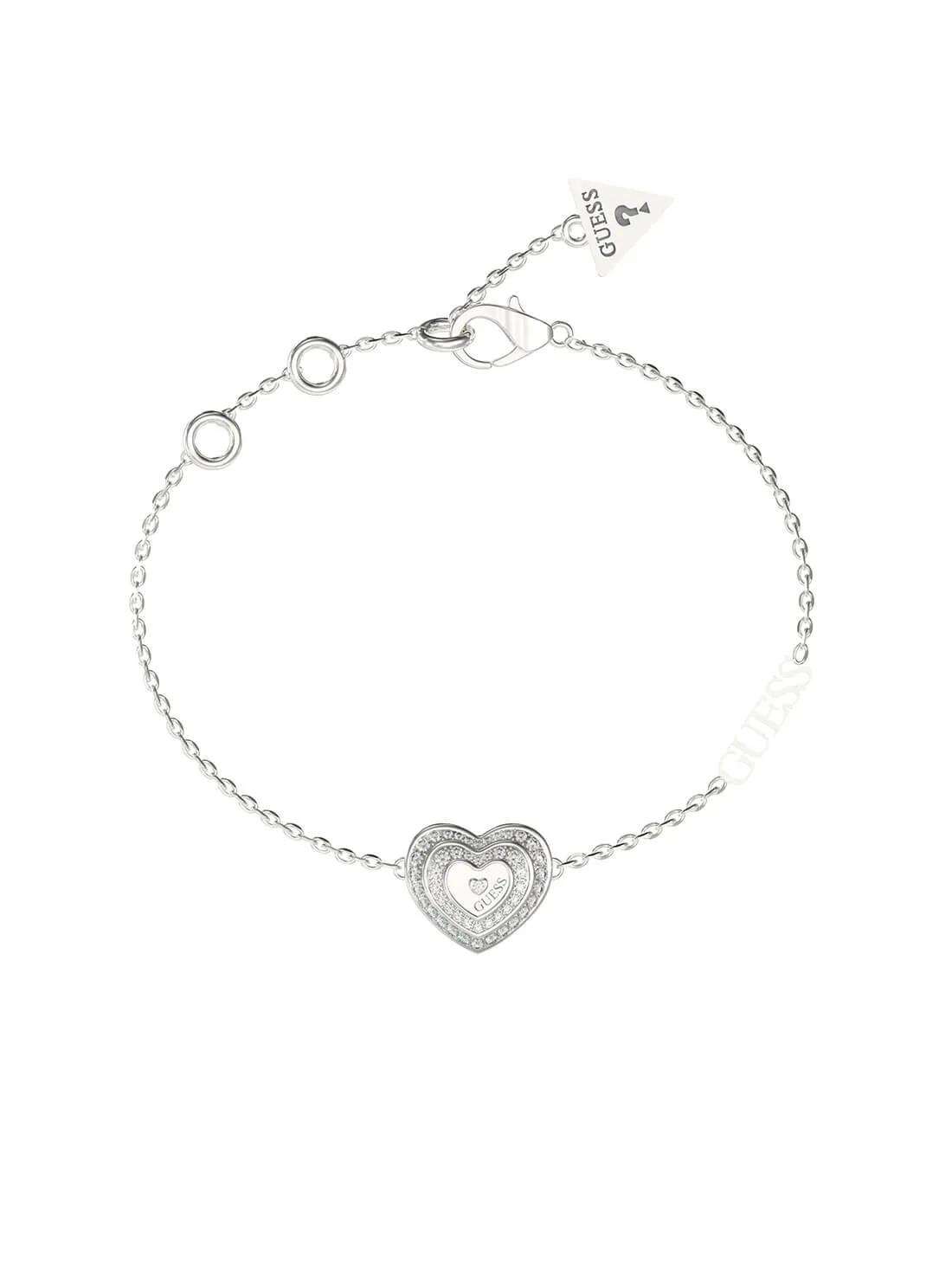 Silver Amami Crystal Heart Bracelet Guess