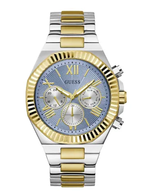 Silver and Gold Equity Blue Link Watch Guess