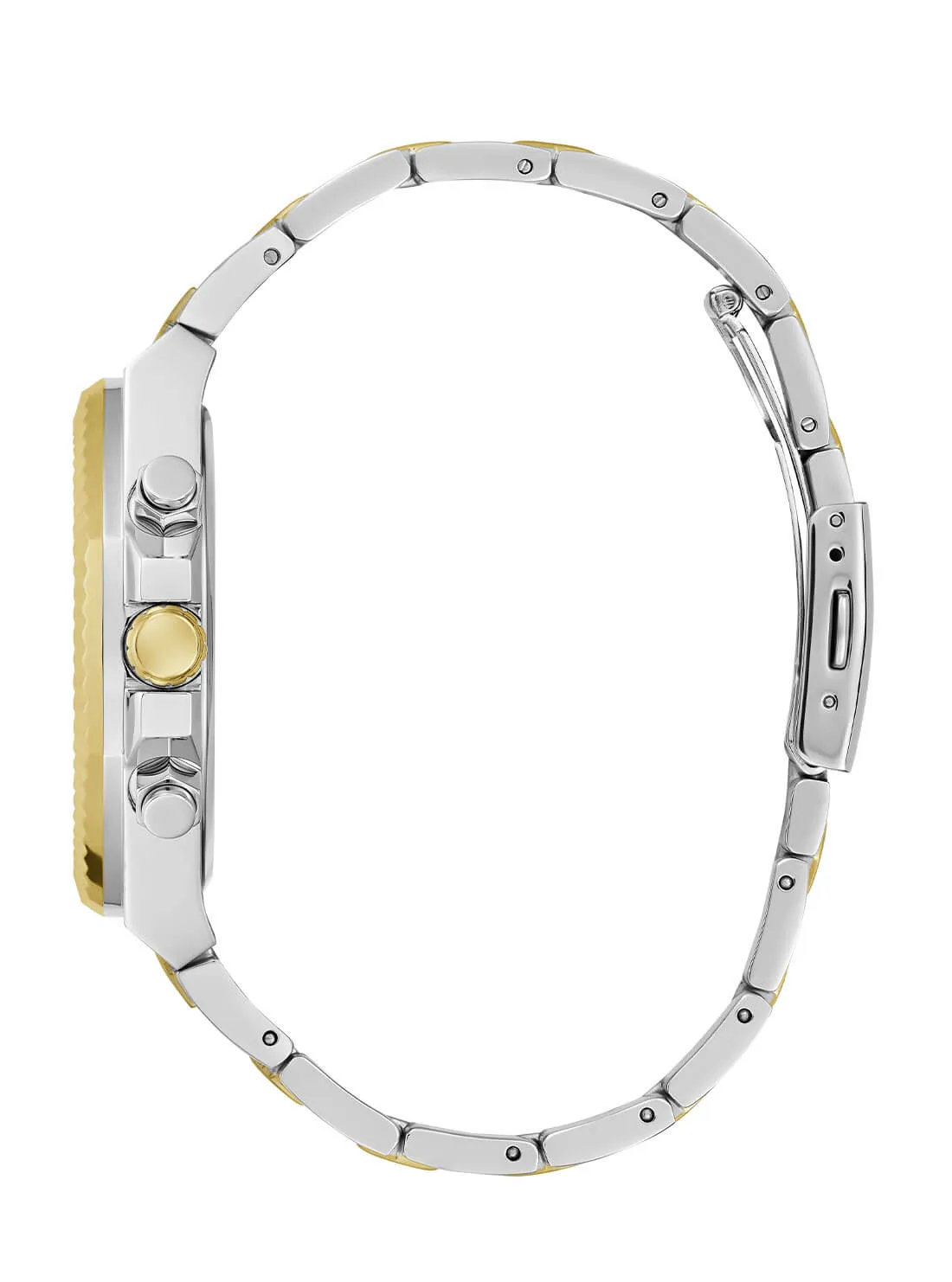 Silver and Gold Equity Blue Link Watch Guess