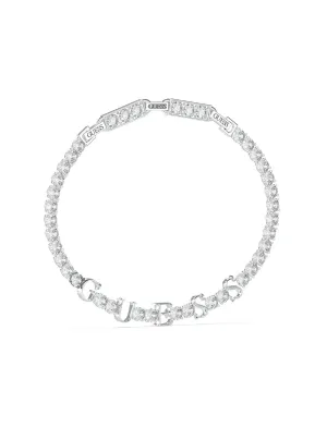 Silver Arm Party Logo Tennis Bracelet Guess