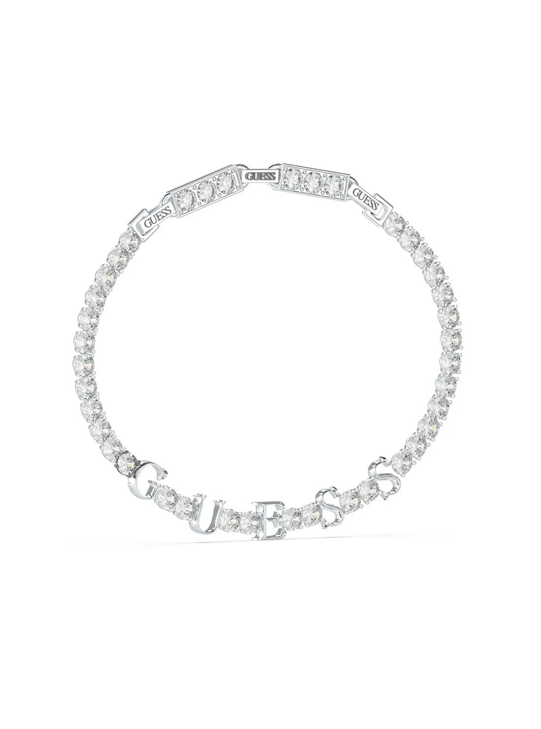 Silver Arm Party Logo Tennis Bracelet Guess