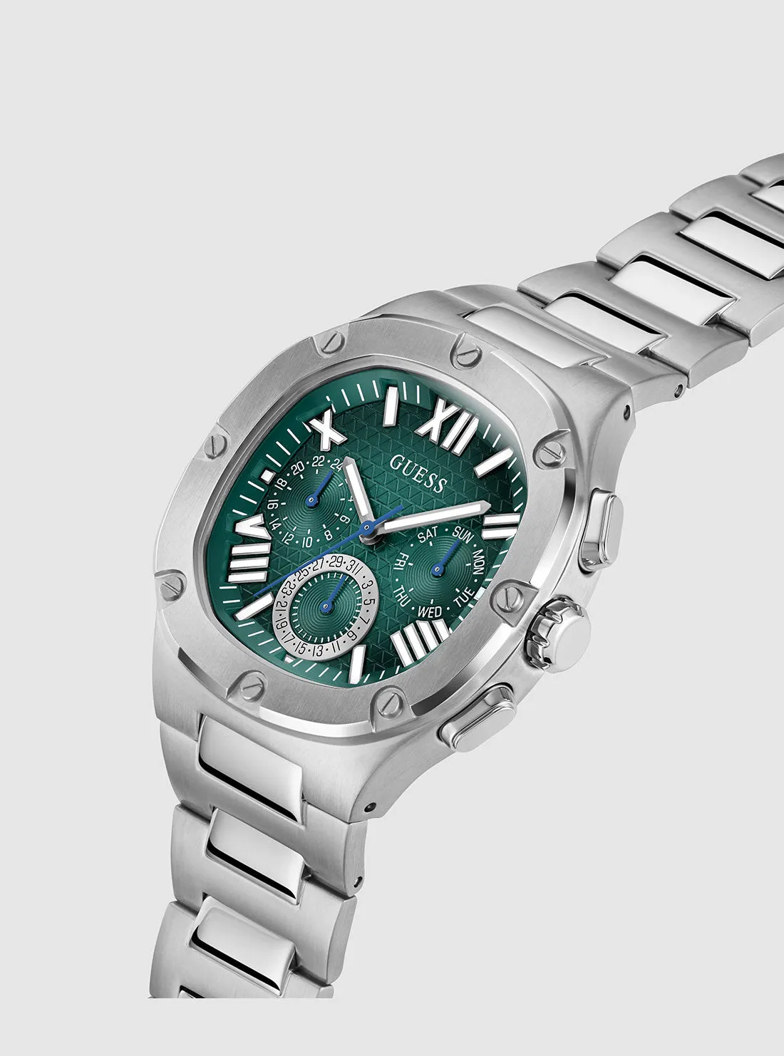 Silver Headline Link Watch Guess
