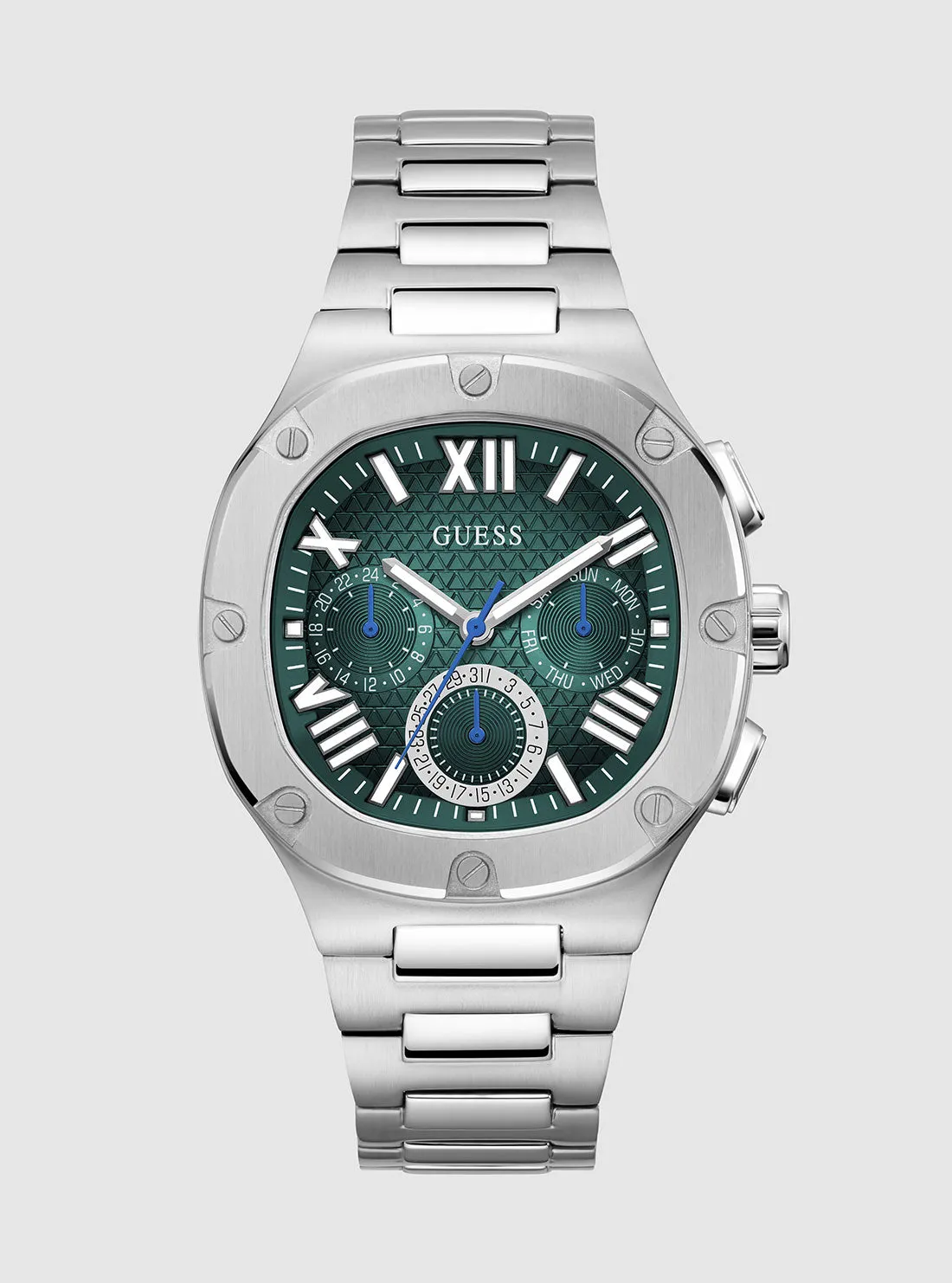 Silver Headline Link Watch Guess