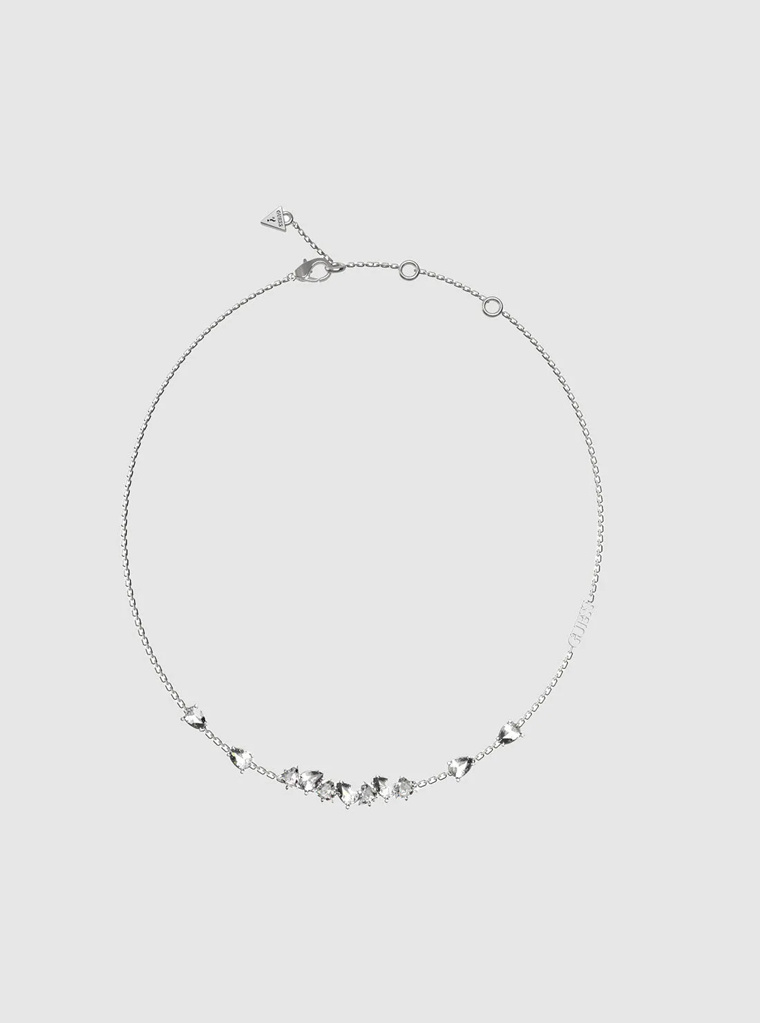 Silver Multi Crystal Necklace Guess