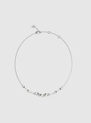 Silver Multi Crystal Necklace Guess