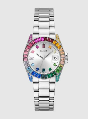 Silver Opaline Link Watch Guess