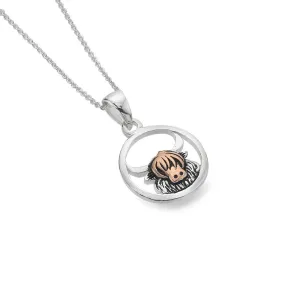 Silver Origins Highland Cow Pendant with Chain