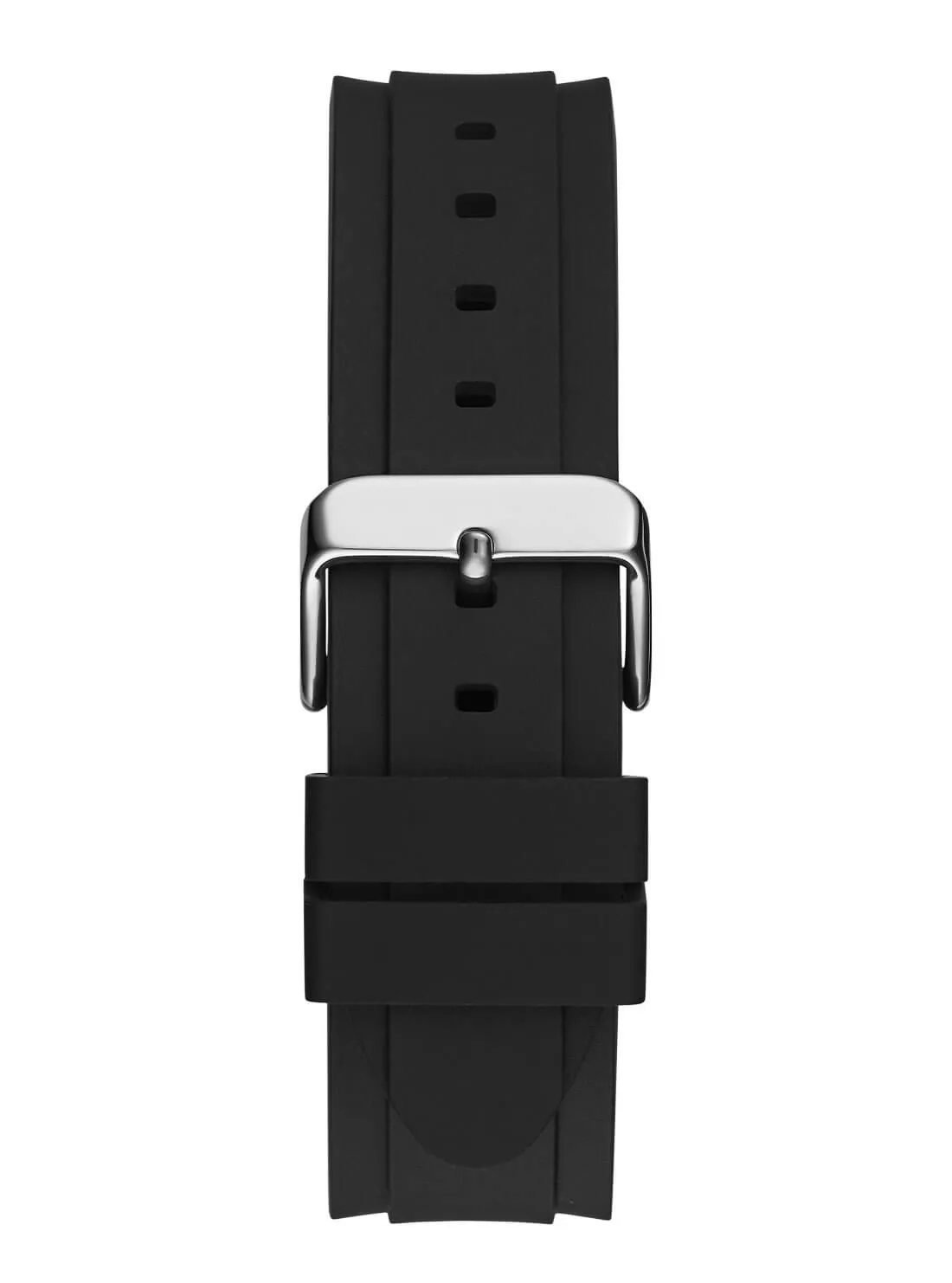 Silver Parker Black Silicone Watch Guess