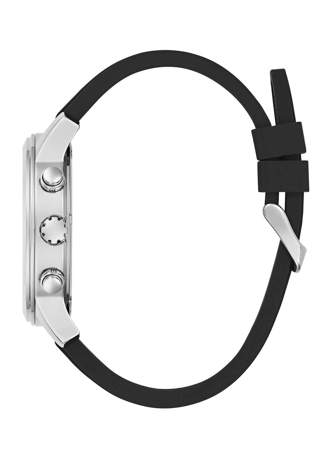 Silver Parker Black Silicone Watch Guess