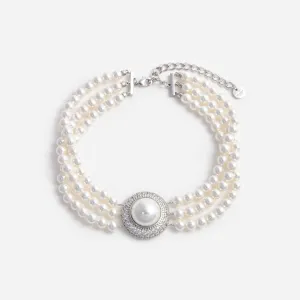 Small Crystal Pearl Choker Self Portrait