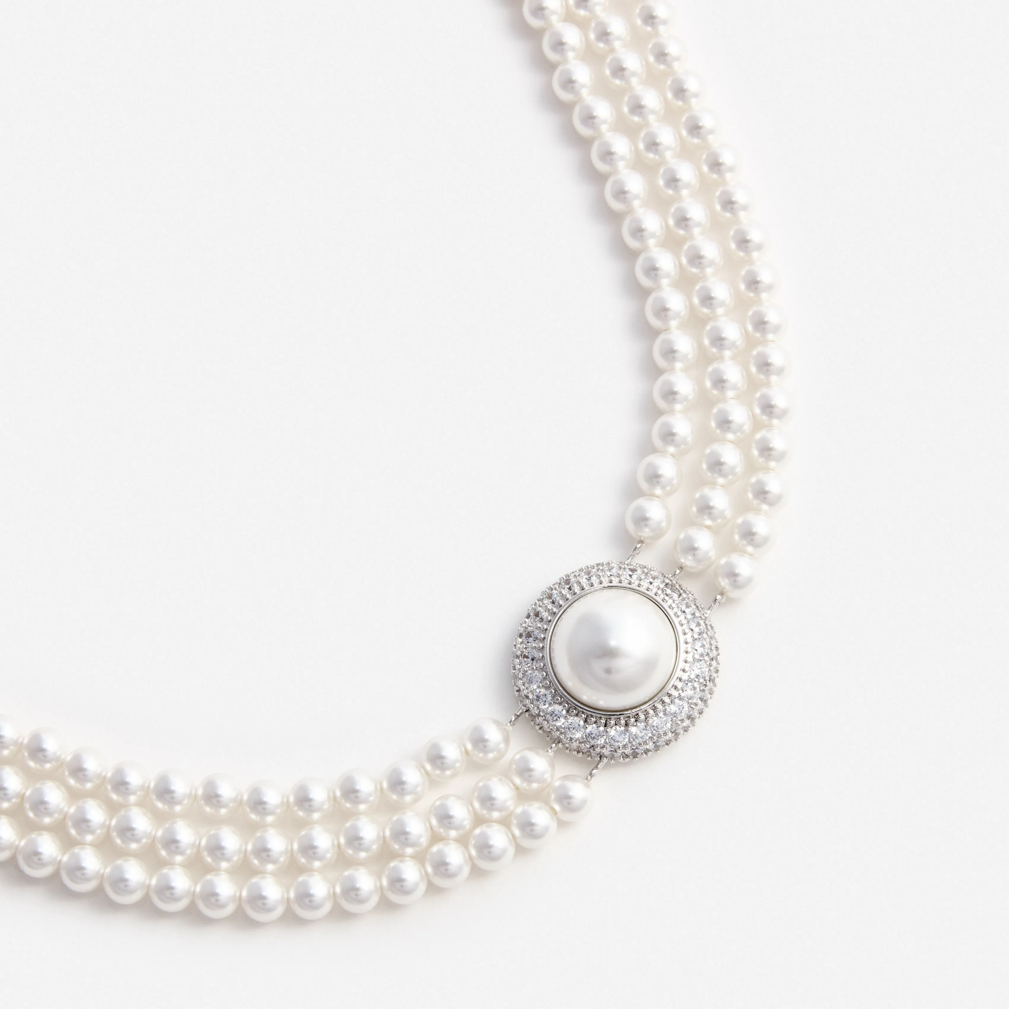 Small Crystal Pearl Choker Self Portrait