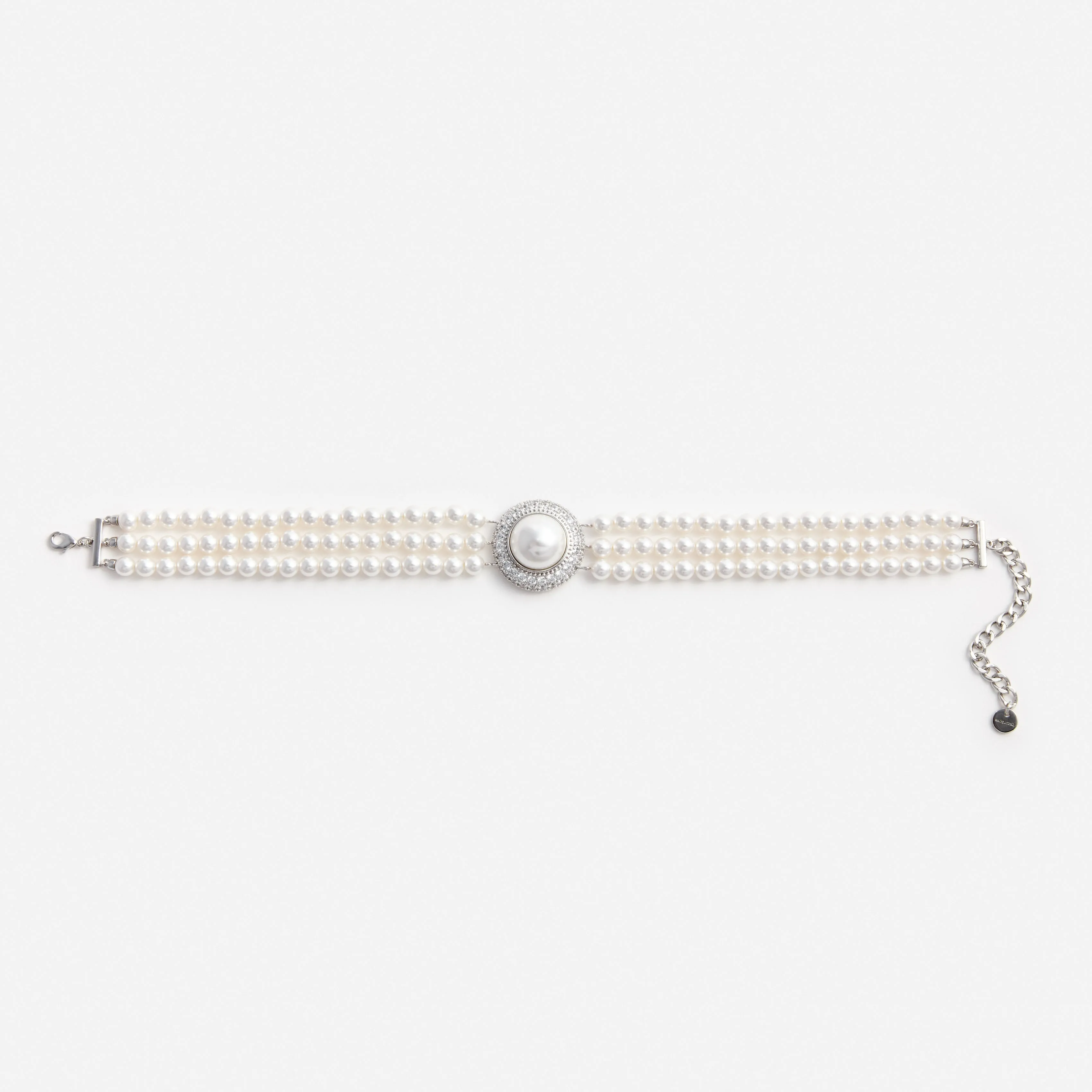 Small Crystal Pearl Choker Self Portrait
